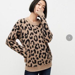 J. Crew Leopard Print Crewneck Sweater